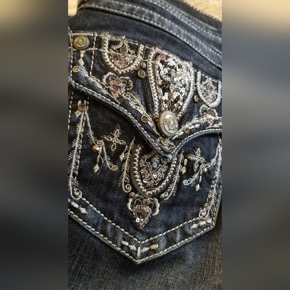 Grace in LA Women's Bootcut Stretch with Gorgeous Embroidered Detail
